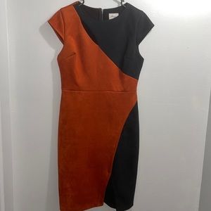 Burnt Orange and Black Dress